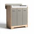 Kast met verschoonbureau van gestructureerd hout en kunststof 80 x 45 x 90cm