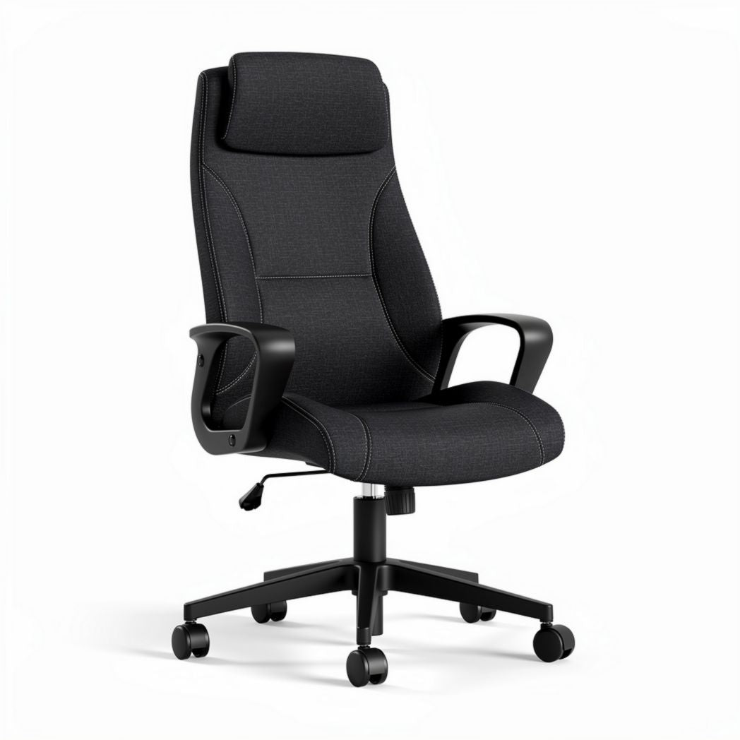 Ergonomische bureaustoel met verstelbare rugleuning en armleuningen zwart 60 x 60 x 120cm