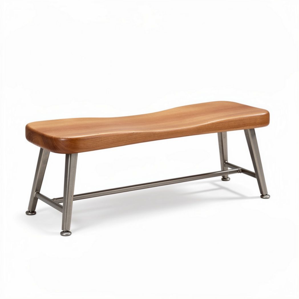 Houten bank met stalen poten voor gebruik in hal of woonkamer 120 x 40 x 45cm