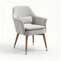 Luxe stoffen fauteuil met houten poten en kussen in lichtgrijs 70 x 70 x 80cm